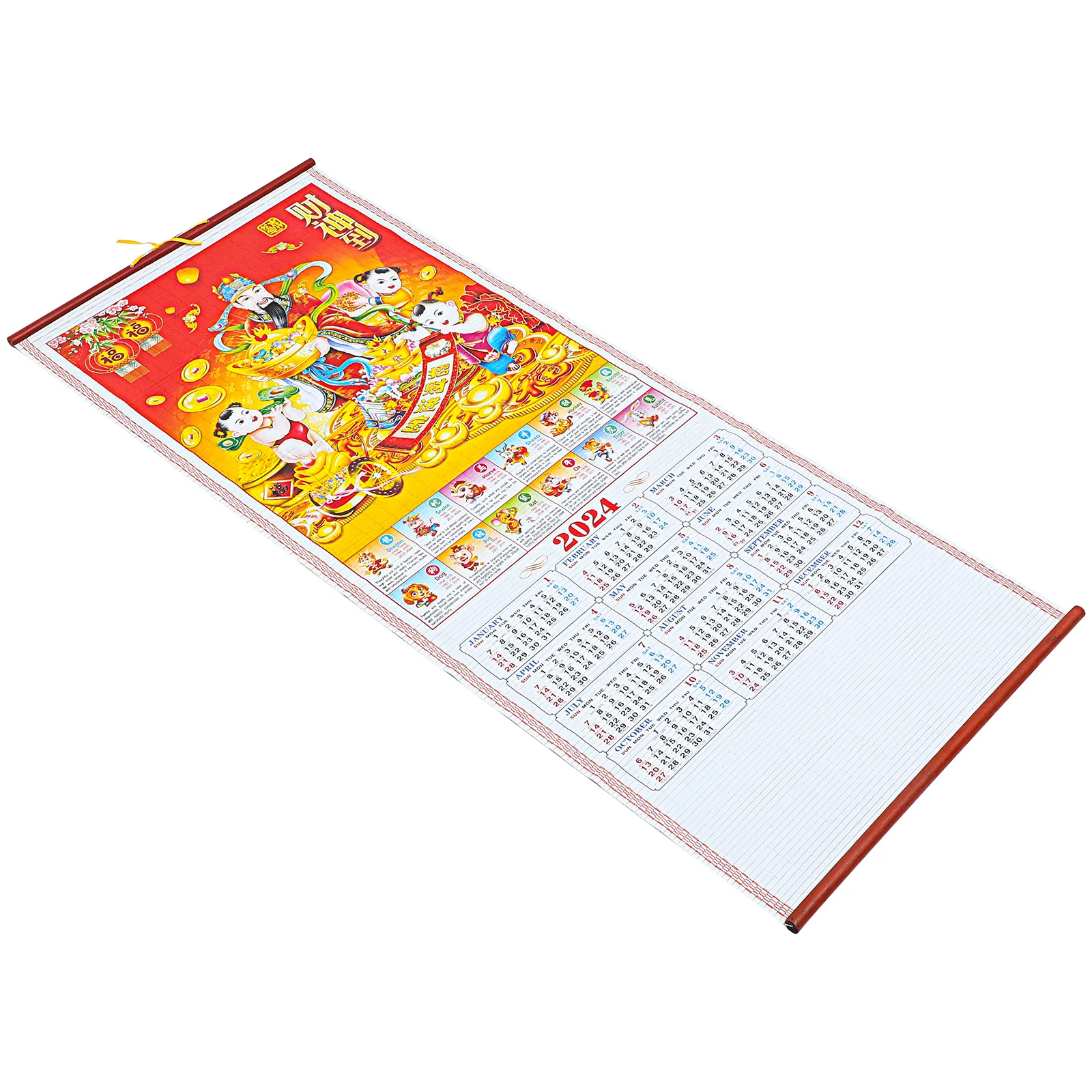 Hanging Calendar New Year Calendar Dragon Pattern Traditional Calendar Planner Hanging Calendar Dragon Pattern
