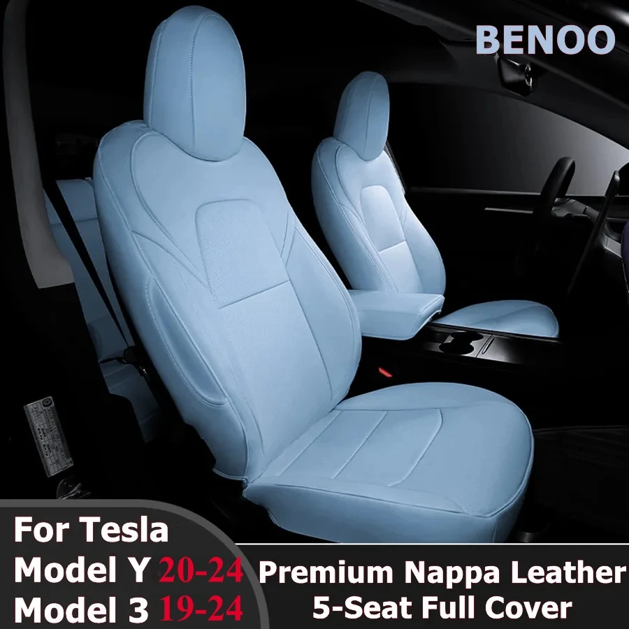 For Tesla Model Y Model 3 Seat Covers 2024-2019 5-Seat Full Cushions Front & Rear Car Interior Cover All Weather Protection