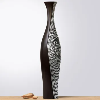 Simple antique vase, used for home decoration, 27 inch high floor vase, brown large handmade, decorating home decor