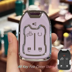 Premium Leather Key Fob Cover with Keychain Lanyard (Purple)