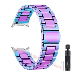 Luxury Stainless Steel Watch Strap - No Gap Metal Band Bracelet for Galaxy 7 Ultra 47mm (Colorful)