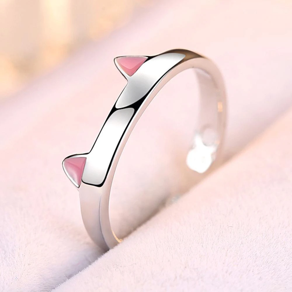 Cute Ring Cat Ear Finger Ring Open Design Fashion Ring Jewelry For Women Young Girl Child Gift Adjustable Ring Jewelry Wholesale 3