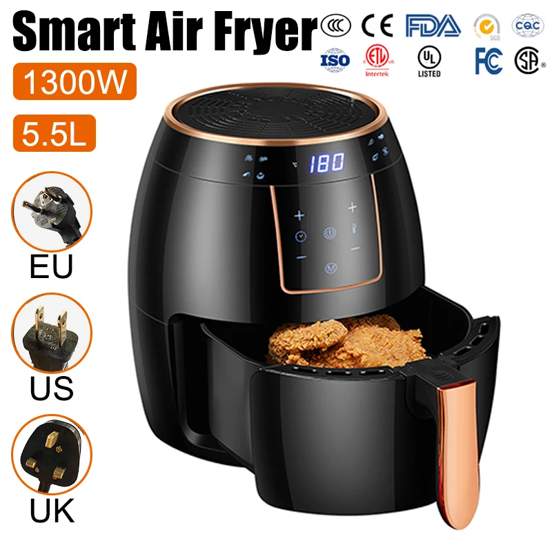 Air Fryer Oven Digital Display 6 Quart Large AirFryer Cooker 12 1-Touch  Cooking Presets, XL Air Fryer Basket 1500w Power Multifu - AliExpress