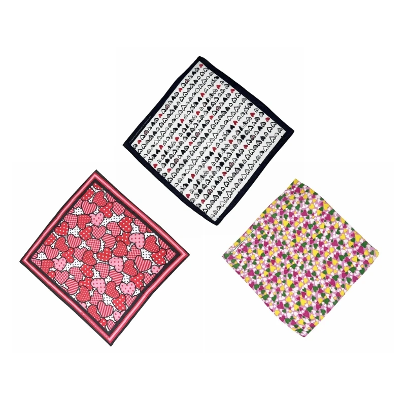 

Punk Heart Print Woman Hairband Hiphop Square Bandana Headscarf Adjustable Turban Multi-Purpose Hair Accessories