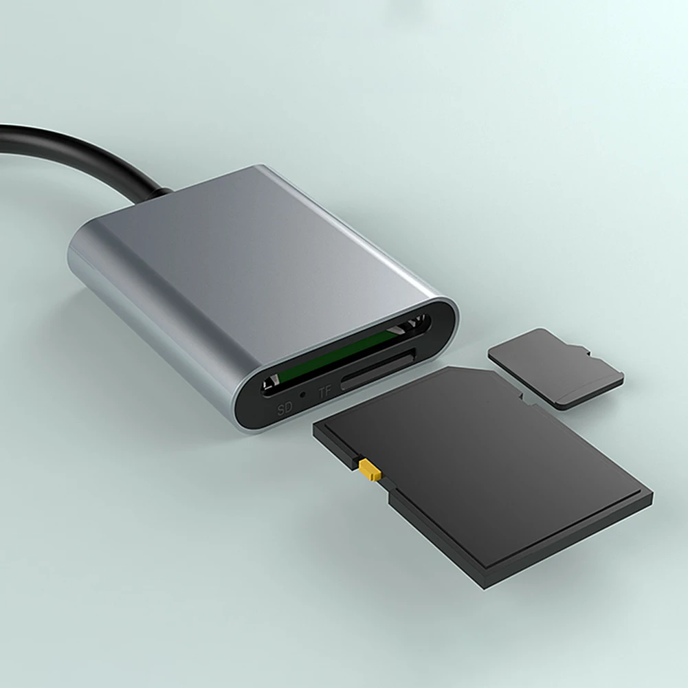 스마트폰용 TF SD 카드 어댑터, 2-in-1 SD3.0 SD4.0 + TF 카드 리더, 5Gbps USB C 카드 리더 어댑터, 2 개 카드 동시 읽기