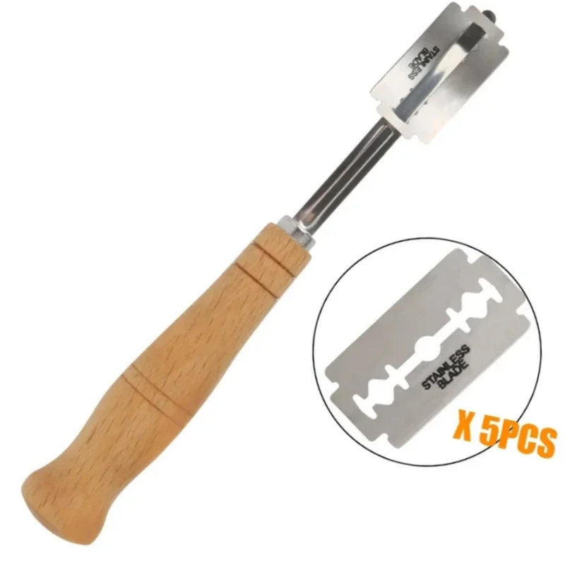 

Bread Cutters With 5PCS Replacement Blades Baking Knife Tools For Western Baguette French Toast Cutter Bagel Arc Curved Knife