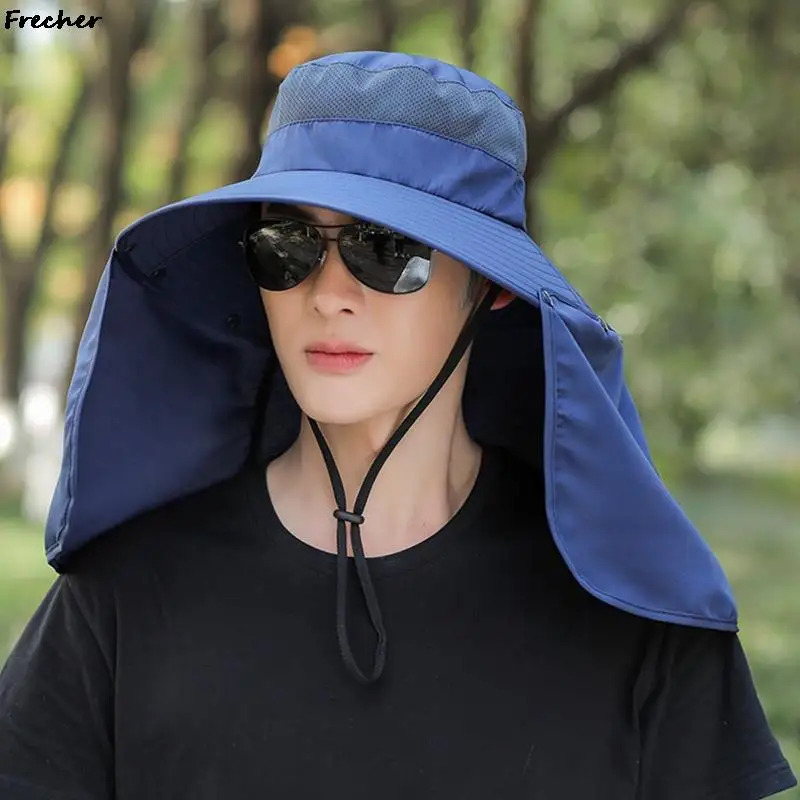 Gorras de trabajo de jardín para hombre y mujer, sombreros de pesca con  protección UV, cubierta facial de Panamá, senderismo, Camping, sombrero de  cubo, gorra de verano y primavera - AliExpress