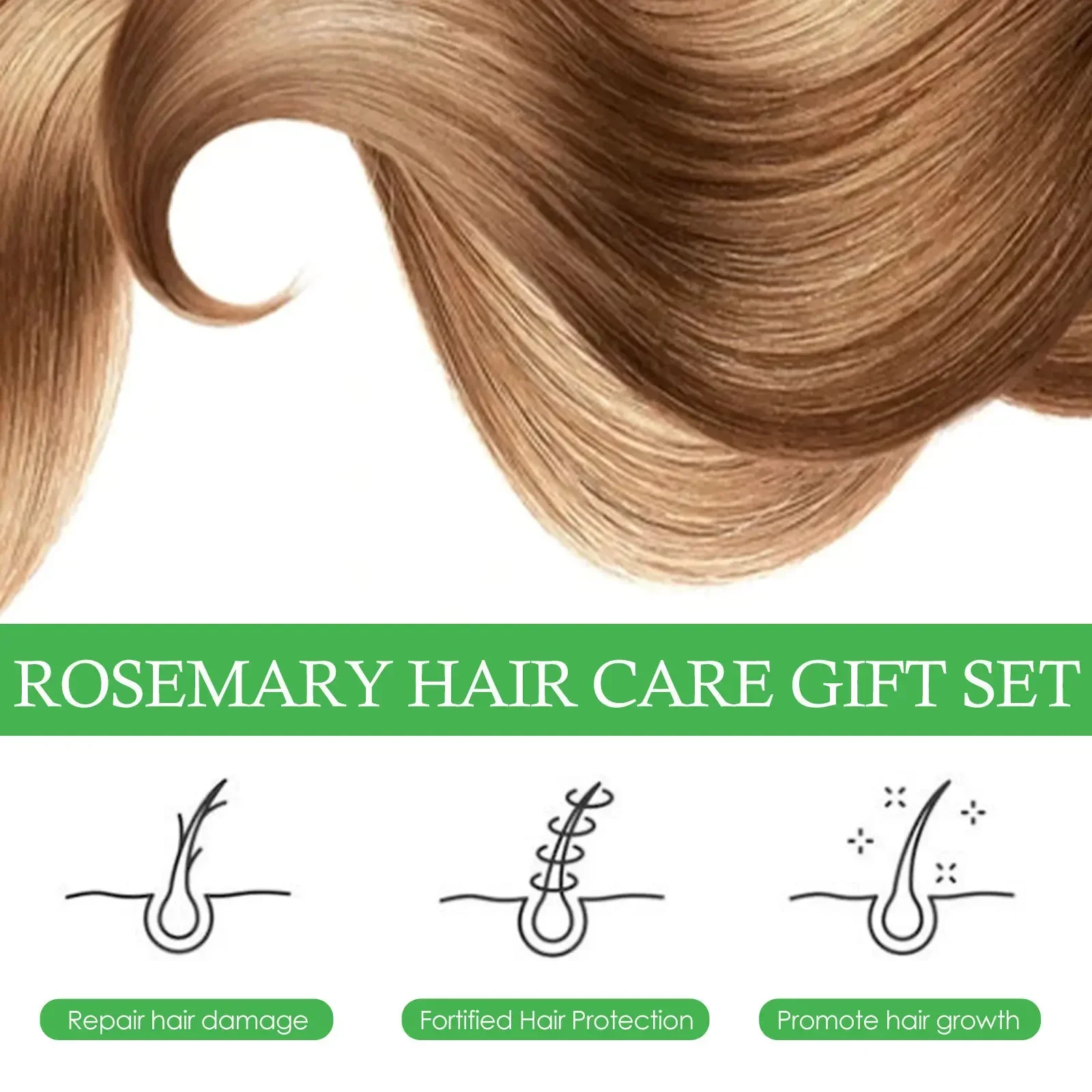 Rosemary Hair Care Gift Box Moisturizes Scalp Nourishes Prevents Dense Hair Strongens Care Repair Dry and Frizzy Hairs