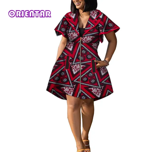 asistente Permanece secundario Ropa africana de moda para mujer, vestidos camiseros Dashiki con cuello  vuelto y cremallera, vestidos de manga corta de talla grande WY9463|Ropa  africana| - AliExpress
