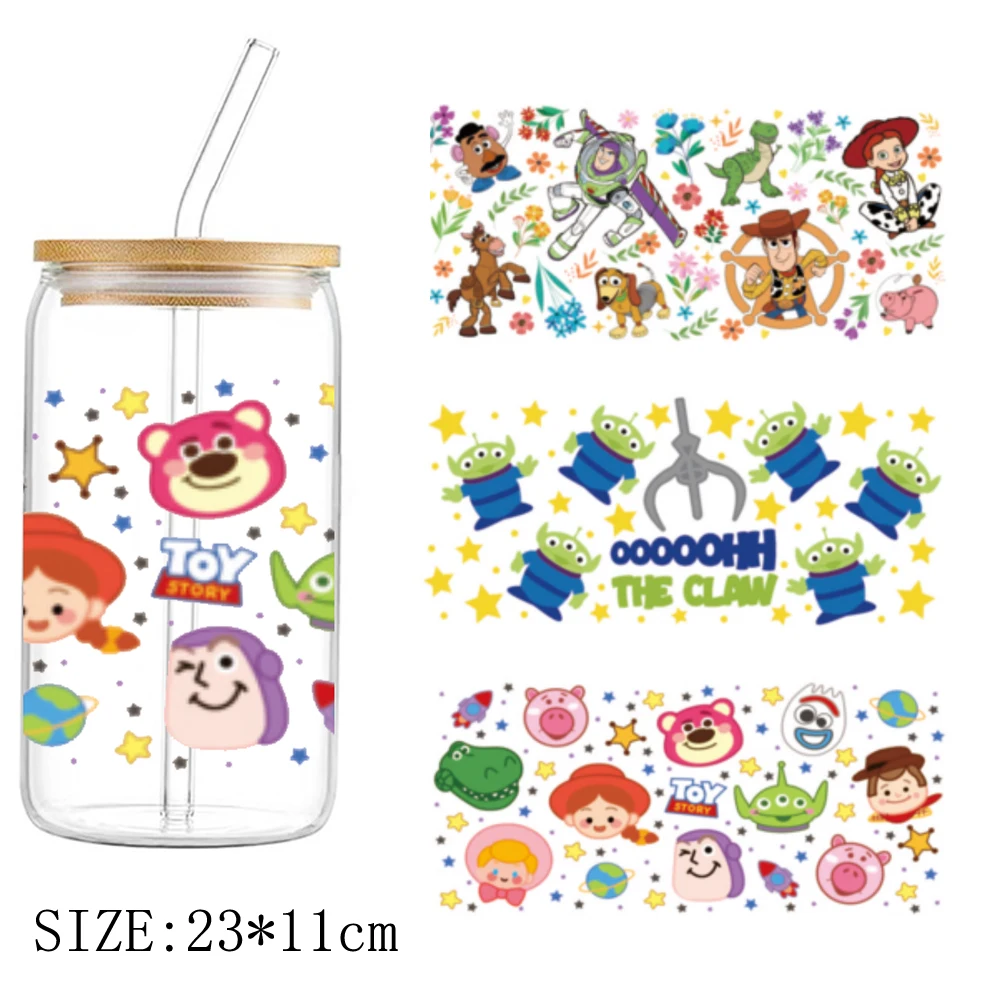 

1pcs toy story 16oz DTF Sticker For Cups Cool Personalize UV Wrap Transfer Sticker Custom Labels DIY Logo Selfadhesive Waterproo