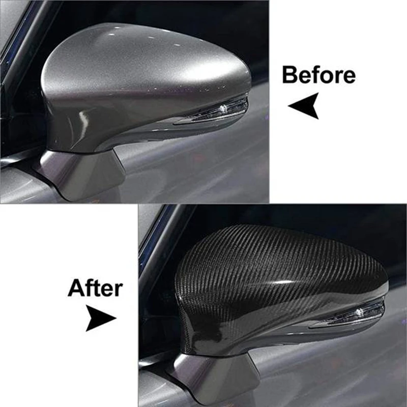 

1 Pair Side Rear View Mirror Cover Trim With Lighted Style Real Carbon Fiber For Lexus IS250 IS300 IS350 2006-2012