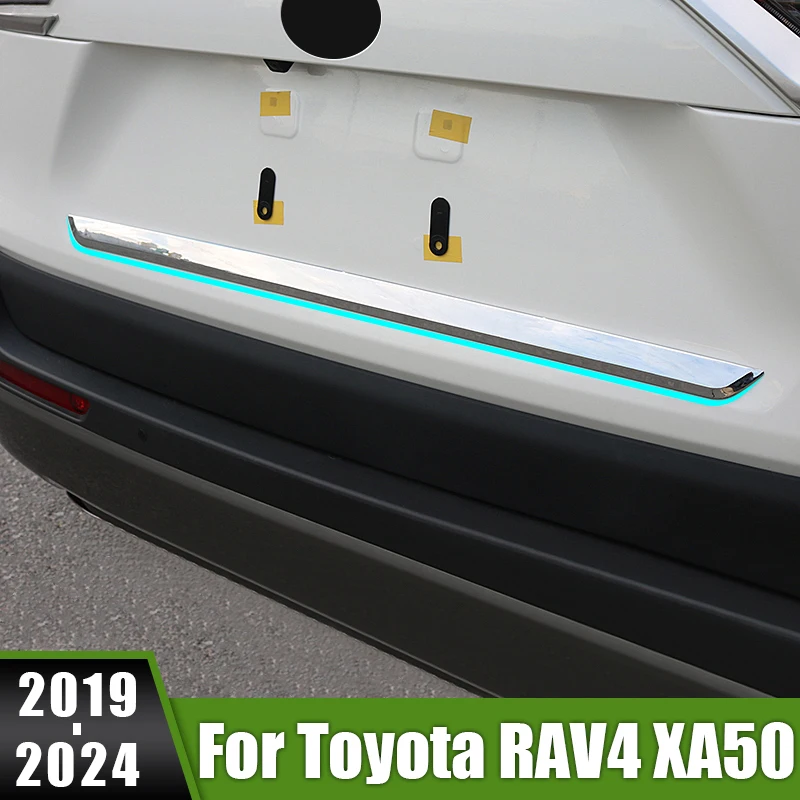 

For Toyota RAV4 XA50 2019 2020 2021 2022 2023 2024 RAV 4 Hybrid Car Rear Trunk Lid Trim Tailgate Rear Door Bottom Cover Stickers