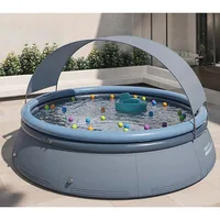 Sunshade Inflatable Circular Outdoor Folding Swimming Pool for Adults and Children 1.8/2.4/3/3.6M Including Inflation Pump 2