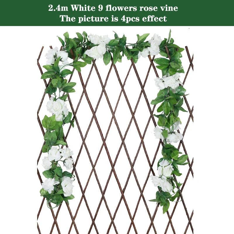 Silk Artificial Rose Vine Hanging Garland for Elegant Wall and Home Decoration