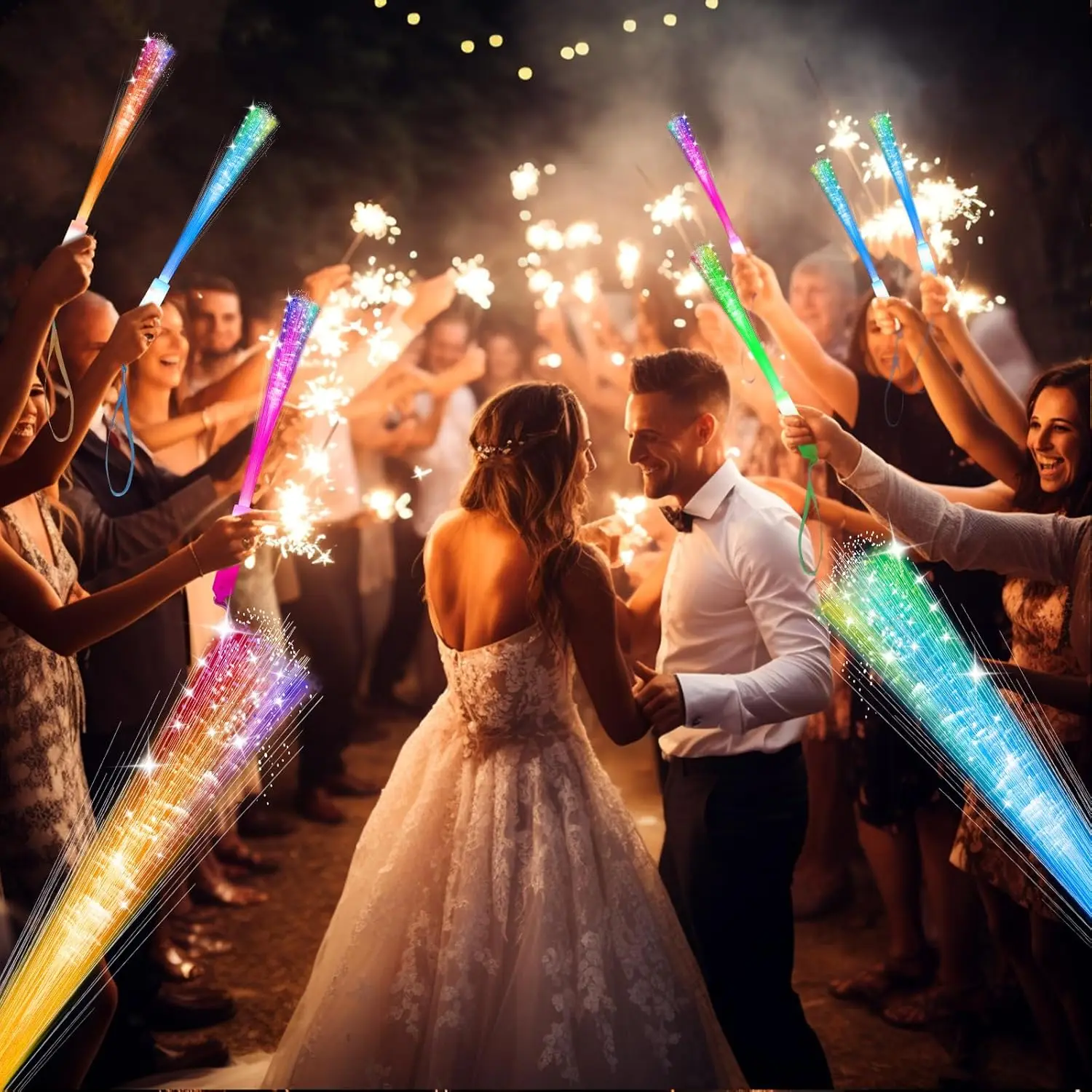 LED Glow Sticks Night Lighting Fiber Optic Birthdays Weddings Dark Parties Concerts Christmas Halloween Lighting Props 120PCS party photo props halloween decoration props