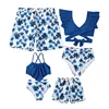 Family Matching Beach Swimwear Mother Daughter Father Son Swimwear Swim Trunks Mom Girls Bikini Swimsuit Dad Boys Family Clothes 1