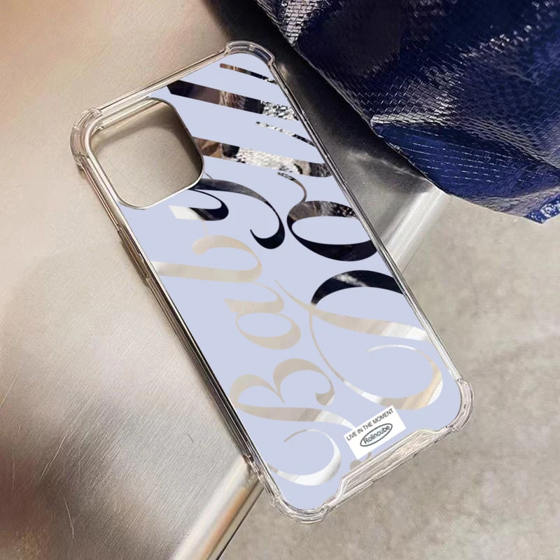 Blue Silver Plated Mirror Shockproof Soft Phone Case