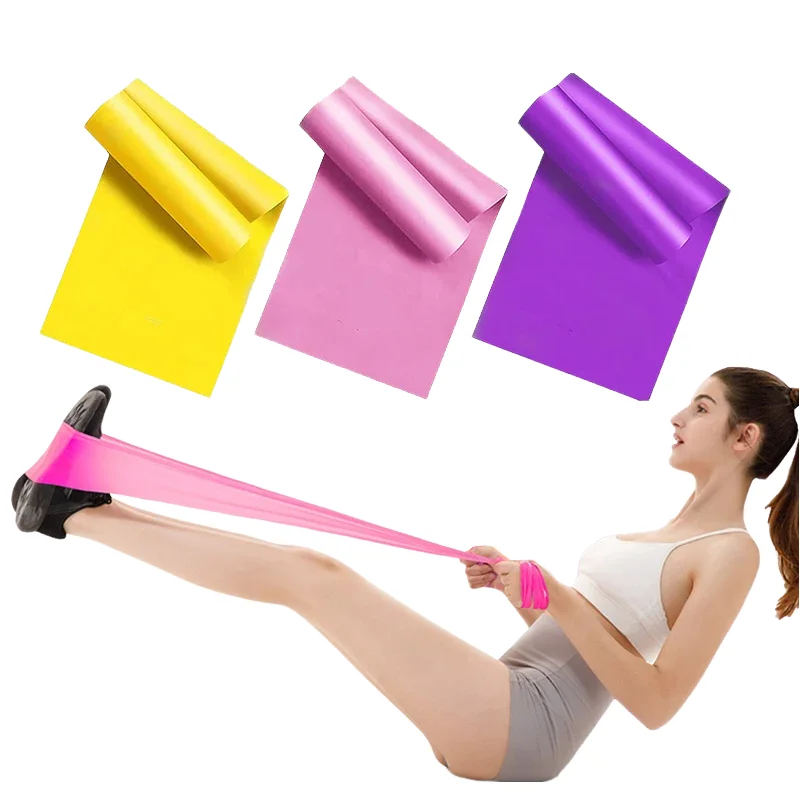 Resistance Bands Yoga Pilates Portable Long Training Stretch Bands For Physical Therapy Lower Body Home Strength Elastic Exercise
