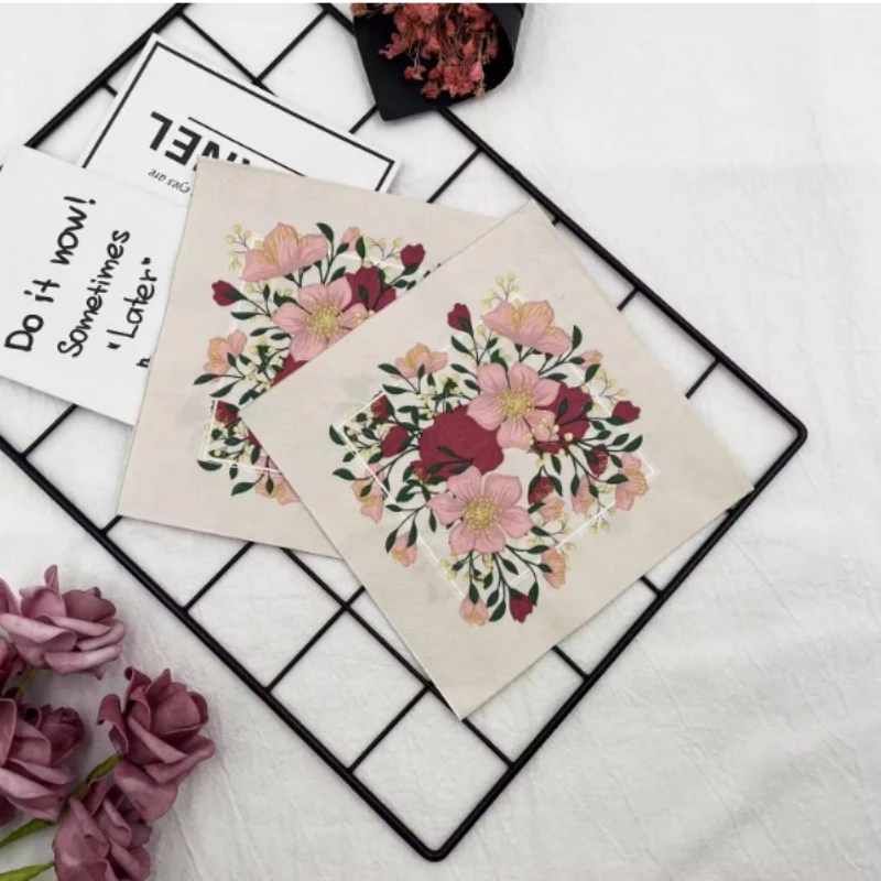 Colourful Printed Napkins Flowers and Grass Models Baking Western Restaurant Special Paper Square Paper Placemats 33