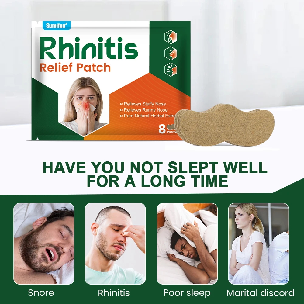Sumifun Rhinitis Patch 8/24/40/64Pcs anti snoring patch for Cold Allergies Nasal Congestion