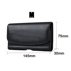 Leather Phone Pouch with Card Holder and Belt Clip (M)