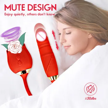 Rose Shape Vaginal Sucking Vibrator G-Spot Vibrator for Female Nipple Oral Clitoris Sucker Stimulation Erotic Sex Toys for Women 5