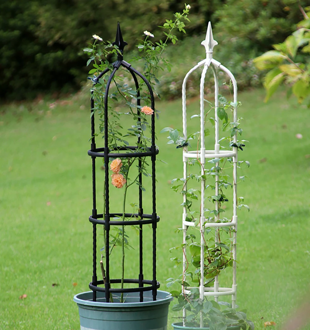 Flower Tower Support Rack Plug-in Frame with Heightening Adapter Rose Vine Climbing Trellis Trainer Garden Decor