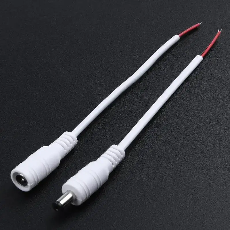 1/5/10 Pcs 5.5x2.1mm DC Male Female Power Plug Cable Wire Jack Adapter Connector for CCTV Single Color 3528 5050 LED Tape Light - Image 2