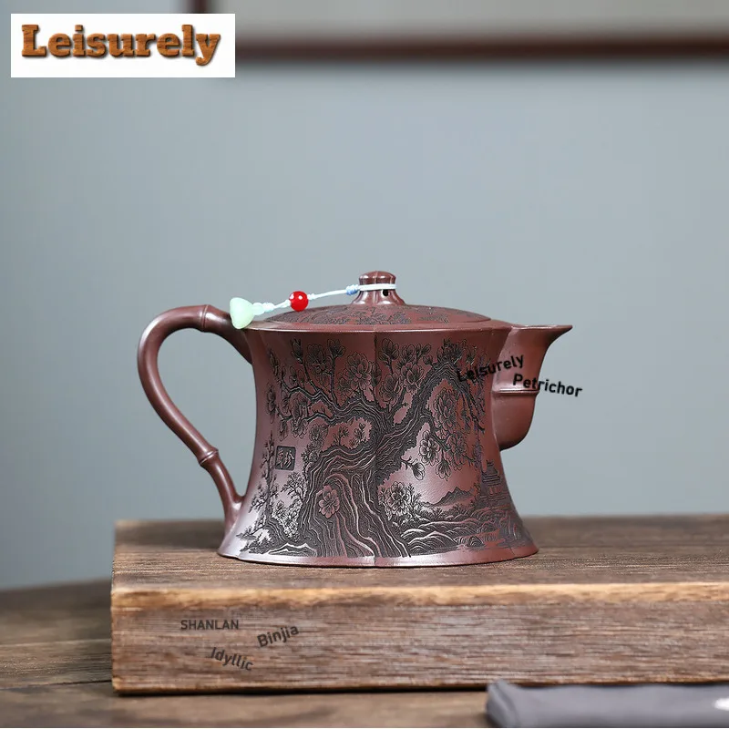 680ml High-end Yixing Purple Clay Teapots Handmade Landscape Pot Raw Ore Stone Red Mud Tea Maker Kettle With Filter Zisha Teaset