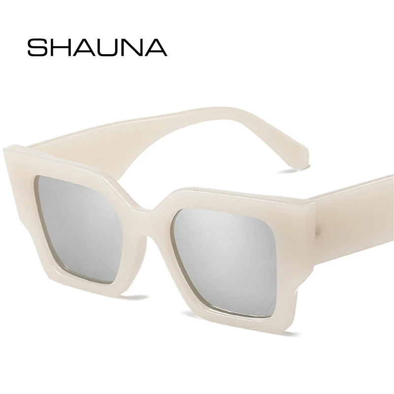

SHAUNA Ins Popular Fashion Cat Eye Jelly Color Sunglasses Women Shades UV400 Men Trending Leopard Dark Green Sun Glasses