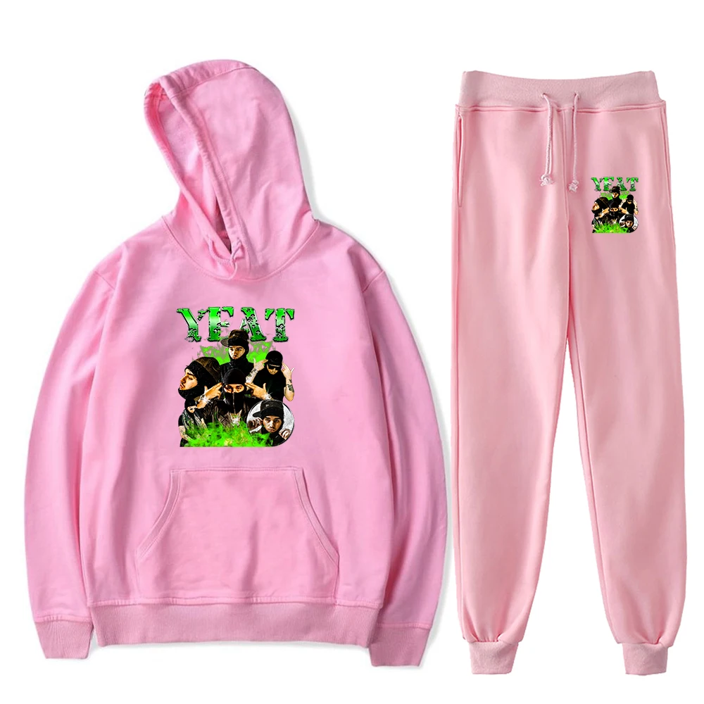 Rapper Yeat Merch Hoodie Jogger Pants Two Piece Set Sweatshirts+Sweatpants 2 Alive Tour 2023 Men Women's Set