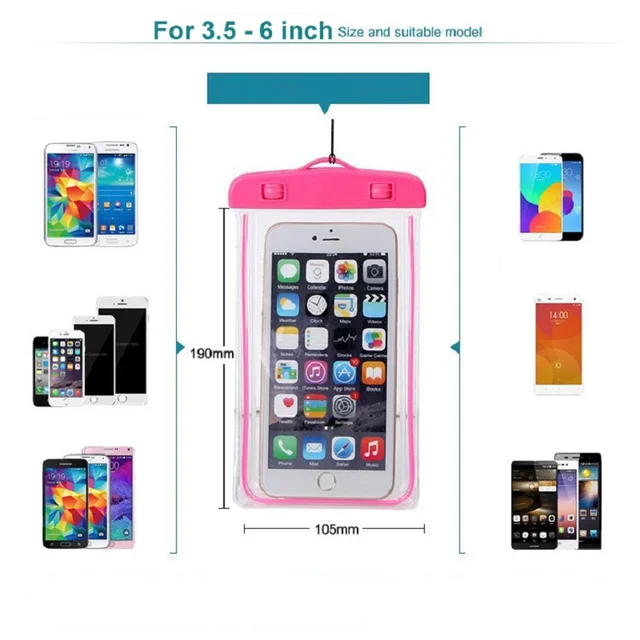 1 PC กระเป๋าโทรศัพท์มือถือกันน้ําใต้น้ําสําหรับว่ายน้ําดําน้ําโปร่งใสปิดผนึกสําหรับดําน้ําว่ายน้ํา 6