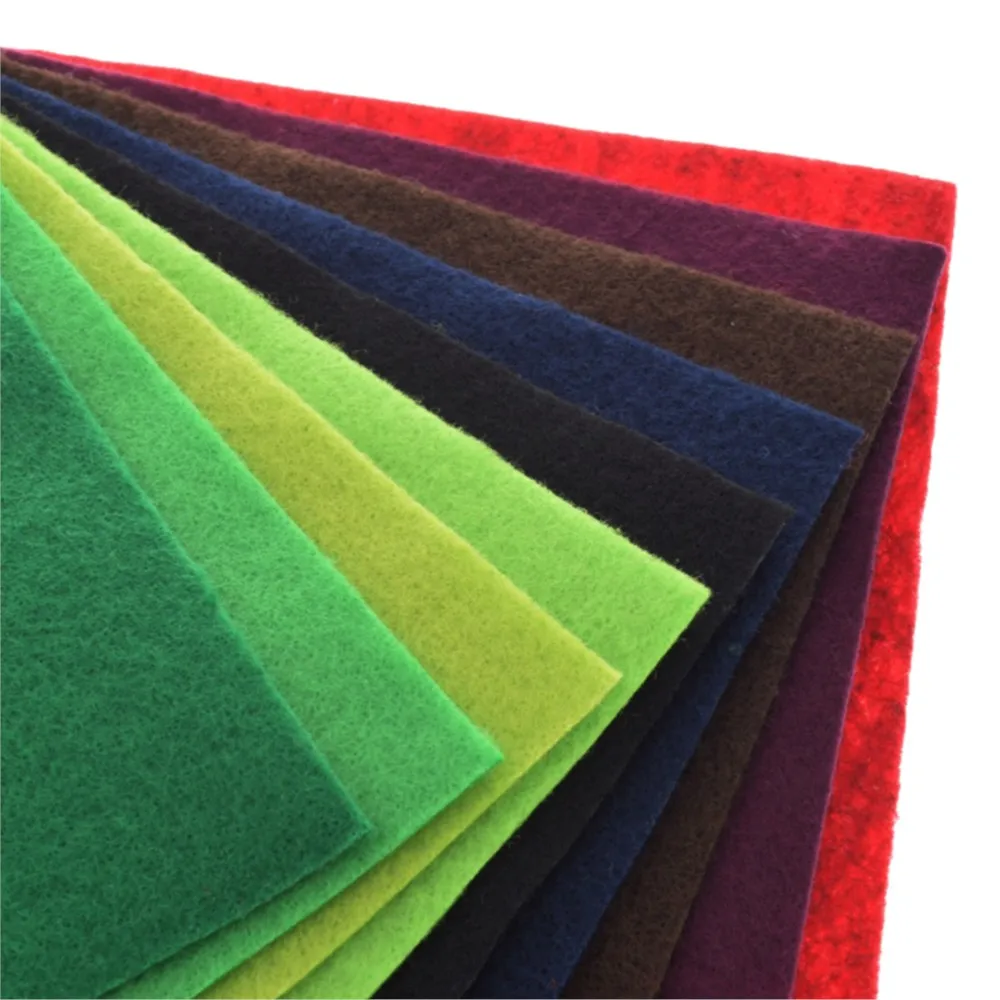Chainho,Polyester Non Woven Soft Felt Fabric,Thickness:1mm,DIY Sewing Quilting Material,42 Pieces Bundle,15x15cm/Piece,25SF1