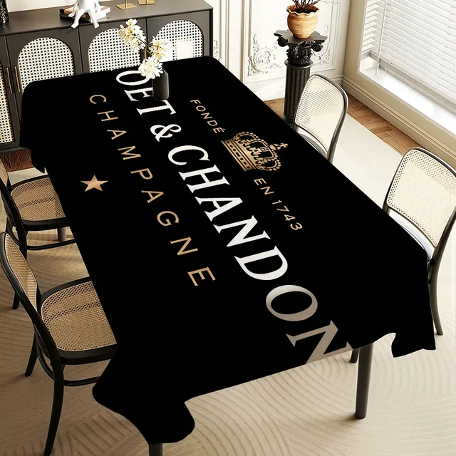 Champagne M-Moet &Chandon Table Stain Resistant Decorative Washable Polyester Tablecloths for Dining Table Parties and Wedding 2