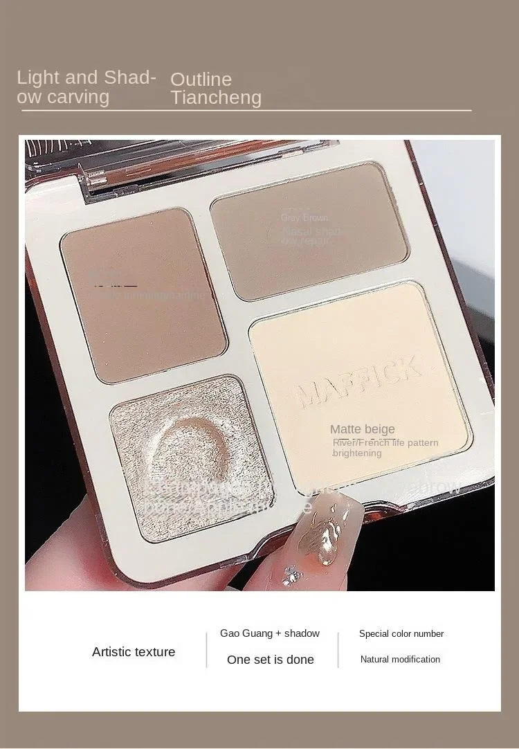 Description Picture 3 of itemNatural Stereoscopic Face Powder Palette  Matte Bronzer  Contour Shading  Multifunctional Highlighter  Cosmetic Blush gift