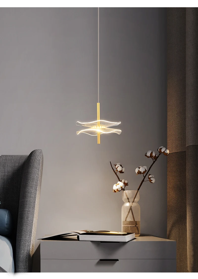 Lámpara colgante LED nórdica, accesorio de iluminación interior, para mesas de comedor, sala de estar, escaleras, decora