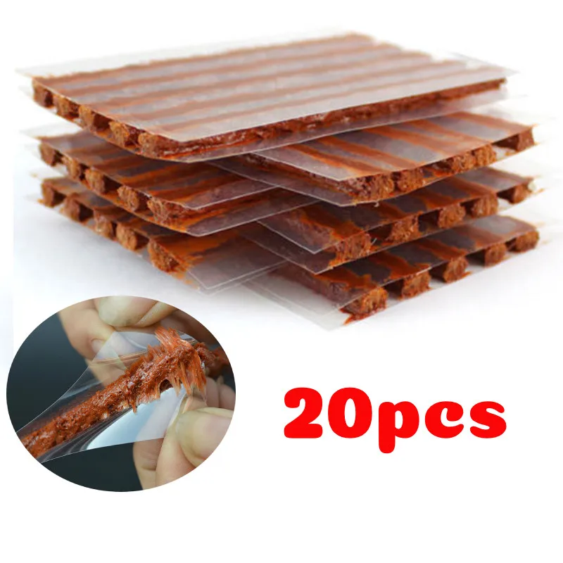 

20pcs Self Vulcanizing Tire Repair Plug Tubeless Seal Patch For Tyre Maintenance 10cmx6mm Brown Auto Vacuum Tire-Repair Strips