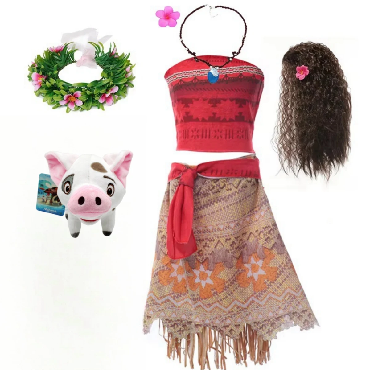 vaiana dress jurk oranje bruin