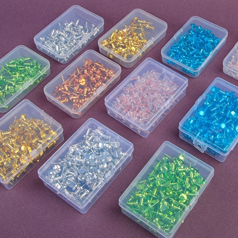 50/100Pcs Metal Pushpin Map Pin I-shape Push Pin Thumb Tacks for Cork Board, Sewing with Clear Box for Fabric Sewing