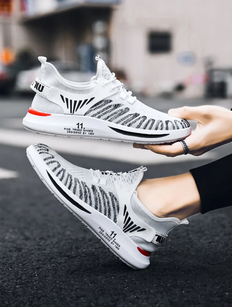 Scarpe da uomo Scarpe da tennis Scarpe da ginnastica Tessuto Mesh Assorbimento degli urti Calzature versatili e imbottite_voghion.com