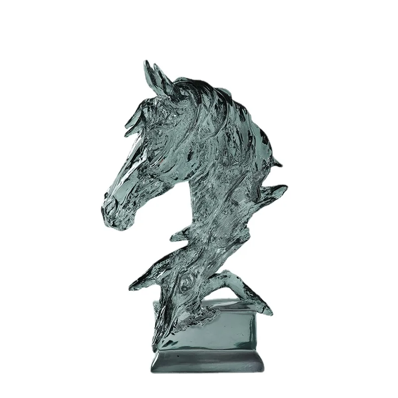 

Aurora Blue "Dragon Horse Spirit" Crystal Texture Lucky Ornaments Opening-up Housewarming Gift