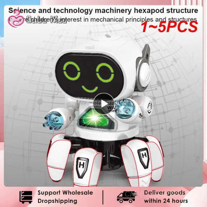 

1~5PCS Dance Music 6 Claws Robot Octopus Spider Robots Vehicle Birthday Gift Toys For Children Kids Early Education Baby Toy