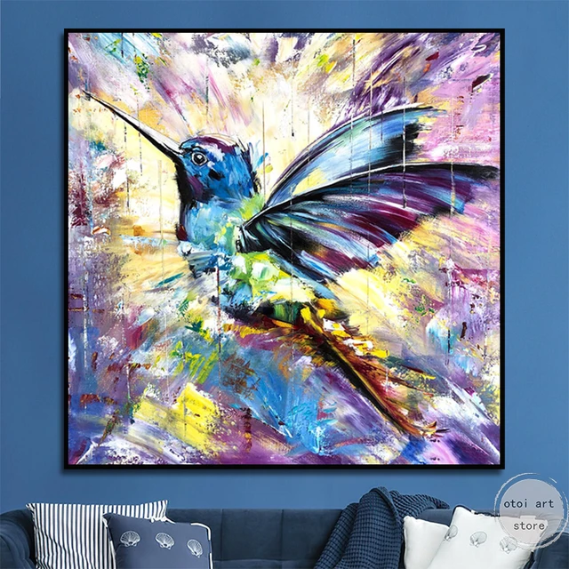 Hummingbird Diamond Art Modern Pictures Canvas Painting Wall Poster for  Living Room Office Home Decorative Prints No Frame - AliExpress