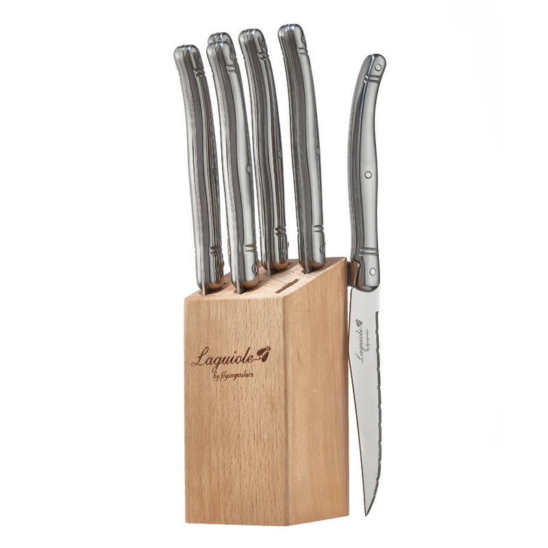 

Cutlery Tableware Stainless Steel Steak Knife Hollow Handle Flatware Set Luxury Knife Wooden Box Kitchen Device Sets Gift