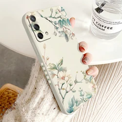 Delicate Floral Silicone Shockproof Phone Case - Soft Protective Cover - OPPO A35 2021 (White - 722)