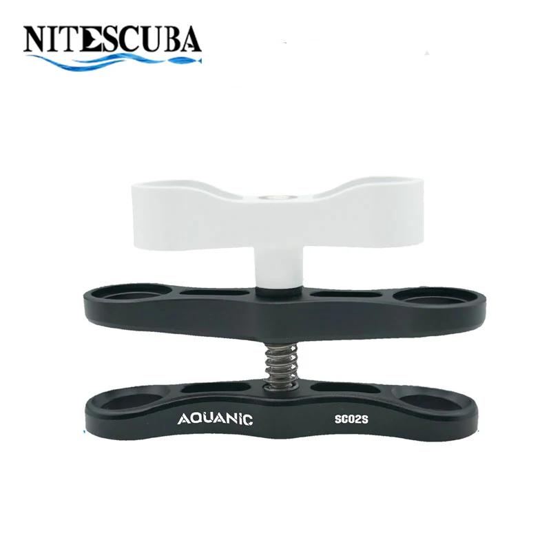 Diving Extended 2 Holes Clamp Butterfly Clip diving clamp for Ball Mount Adapter Light Arm Tray Bracket Camera Housing camera accessories camera bracket camera clamp camera handlebar clamp camera screw mount screw mount adapter camera mount bracket camera ball head mount