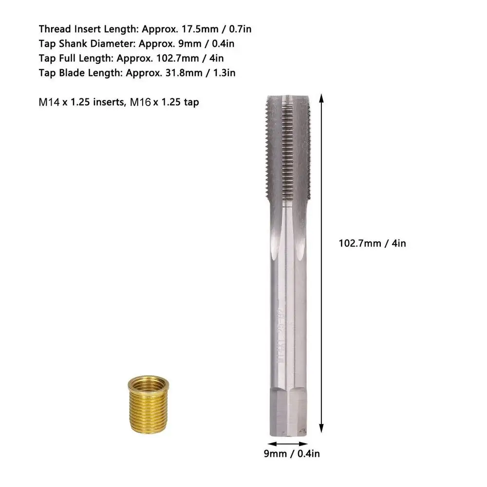 Kit De Réparation Filetage Bougie D'Allumage 16 Pièces M14x1.25 Helicoil - Outils Entretien Moteur Auto