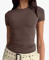 Nouveauté Été 2026 : Hauts Y2K pour femmes, T-shirts basiques décontractés à col rond et manches courtes, Crop tops mignons et ajustés, Pulls 6