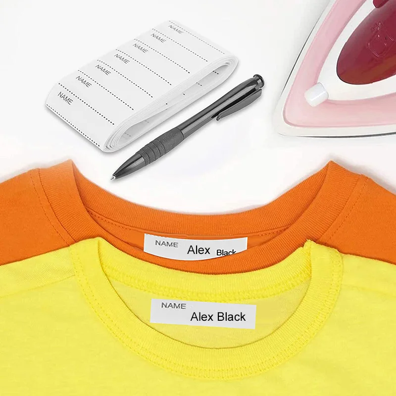Clothing labels 100Pcs Washable Iron On For Clothing Fabric Name Label Tags Marker Set Diy Sewing Accessories