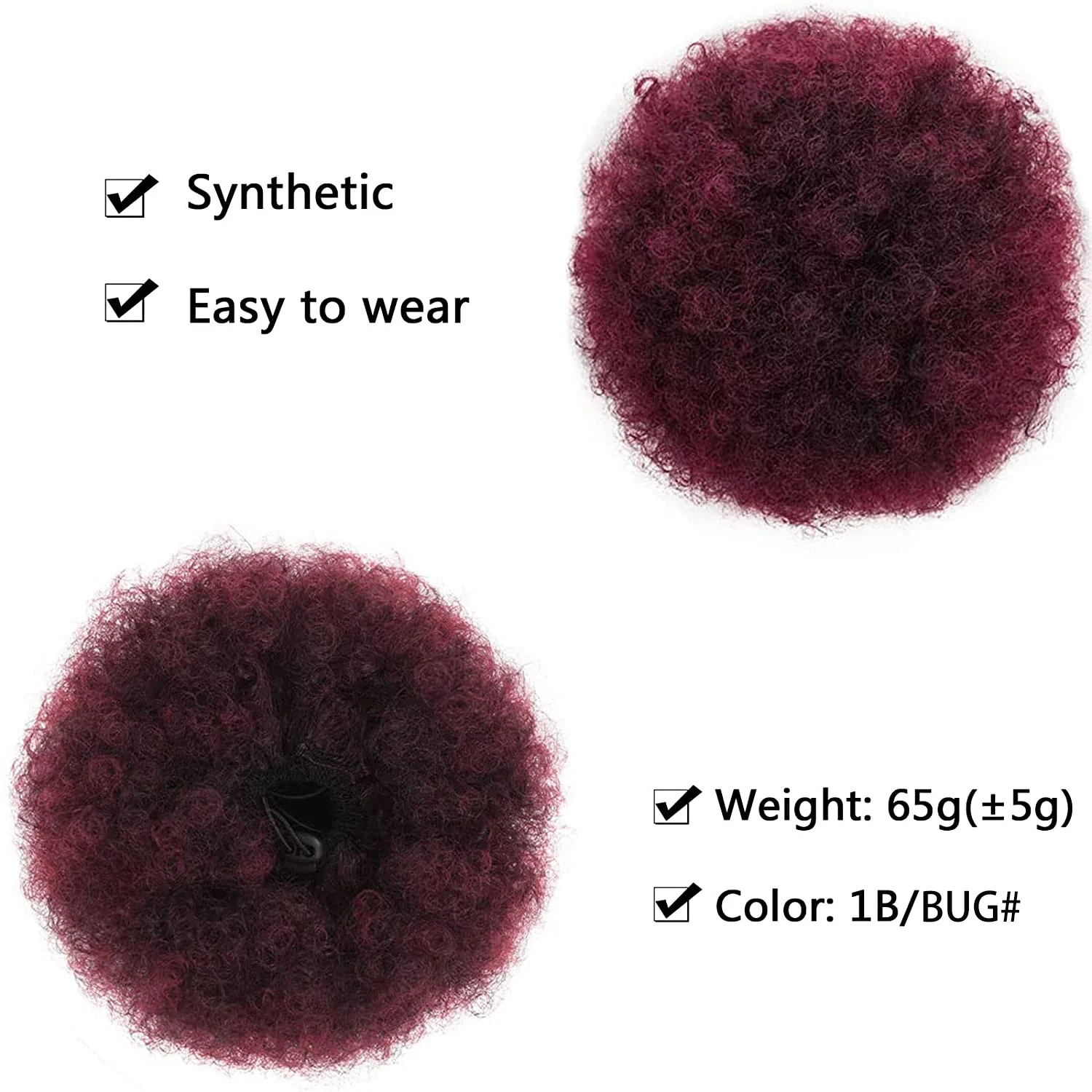 Synthetic Afro Puff Drawstring Ponytail Extension